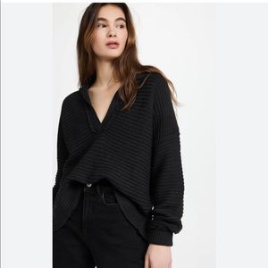 Free People Marlie Pullover Sweater Black sz M